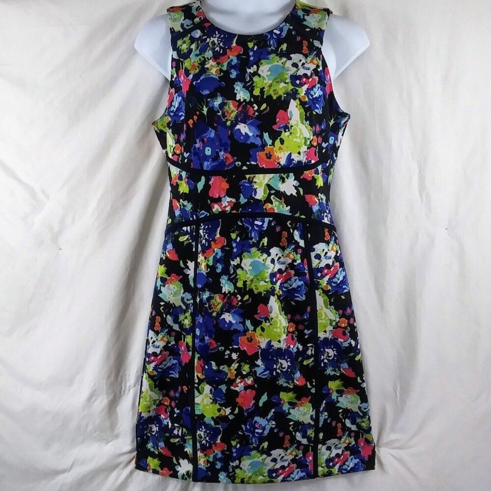 Nicole By Nicole Miller Women's Blue & Red Floral Short Summer Dress Size XL
